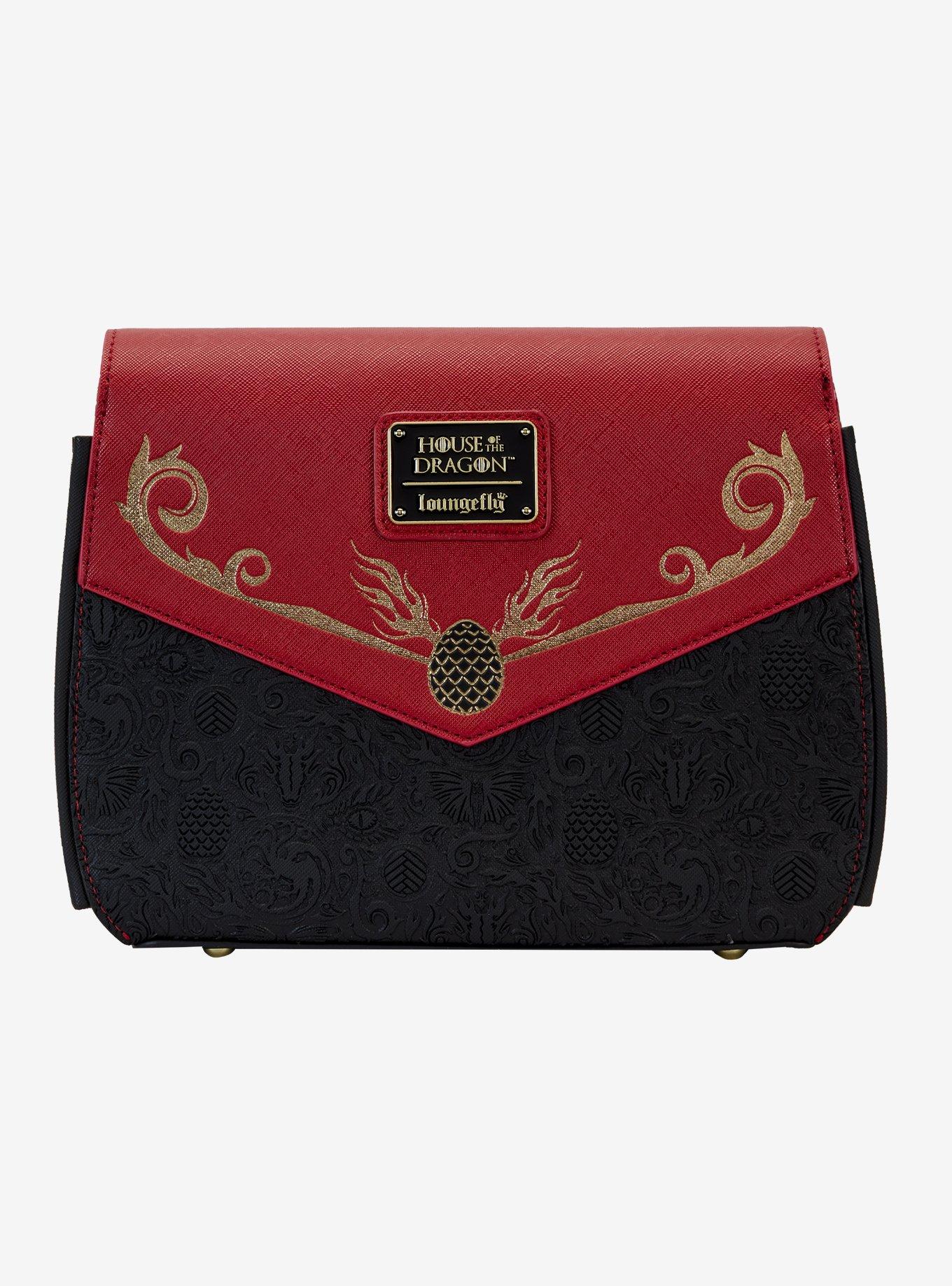 Loungefly House of the Dragon House Targaryen Crest Allover Print Crossbody Bag, , alternate