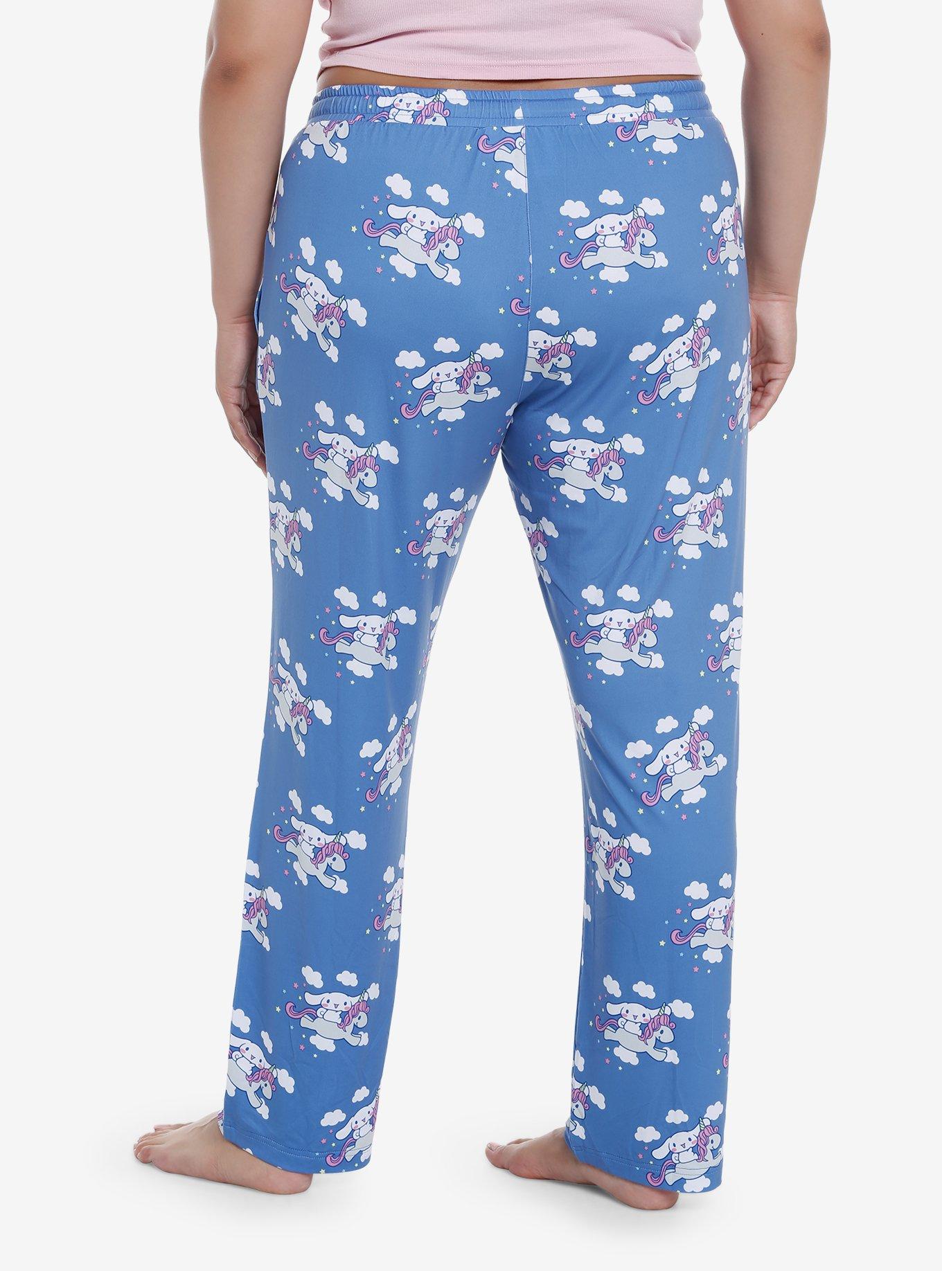 Cinnamoroll Unicorns Girls Pajama Pants Plus Size, BLUE, alternate