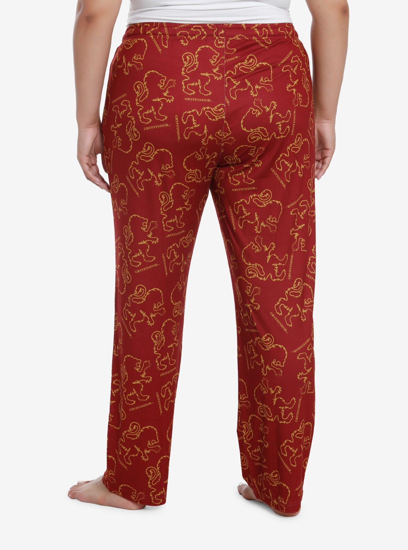 Harry Potter Gryffindor Mascot Girls Pajama Pants Plus Size, RED, alternate