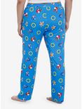 Sonic The Hedgehog Character Rings Pajama Pants Plus Size, BLUE, alternate