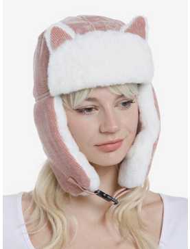 Pink Cat Ear Aviator Hat, , hi-res