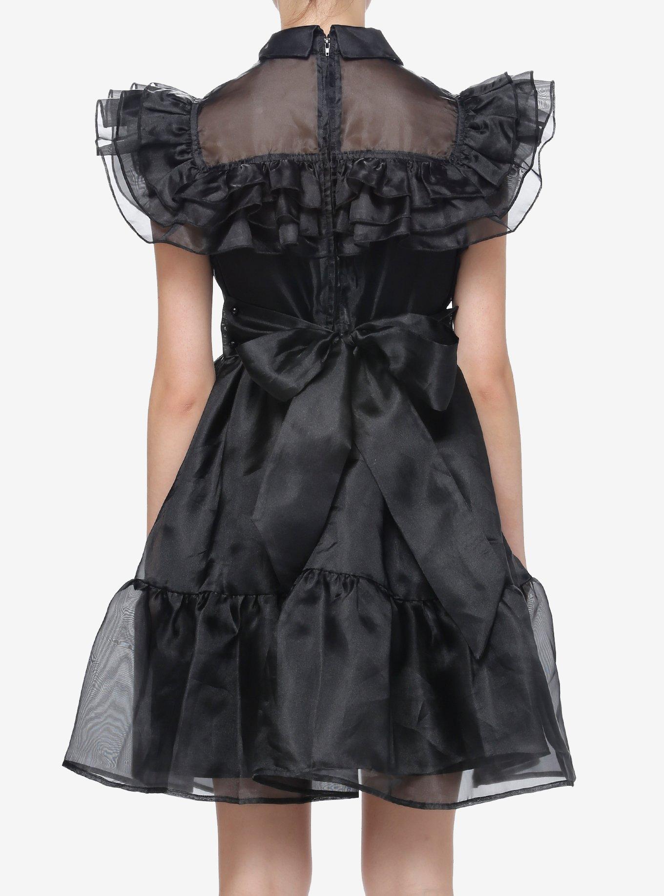 Wednesday Iconic Dance Ruffle Dress, BLACK, alternate