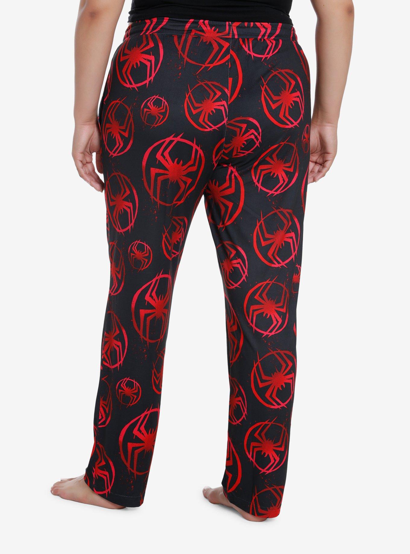Marvel Spider-Man Miles Morales Logo Girls Pajama Pants Plus Size, BLACK, alternate