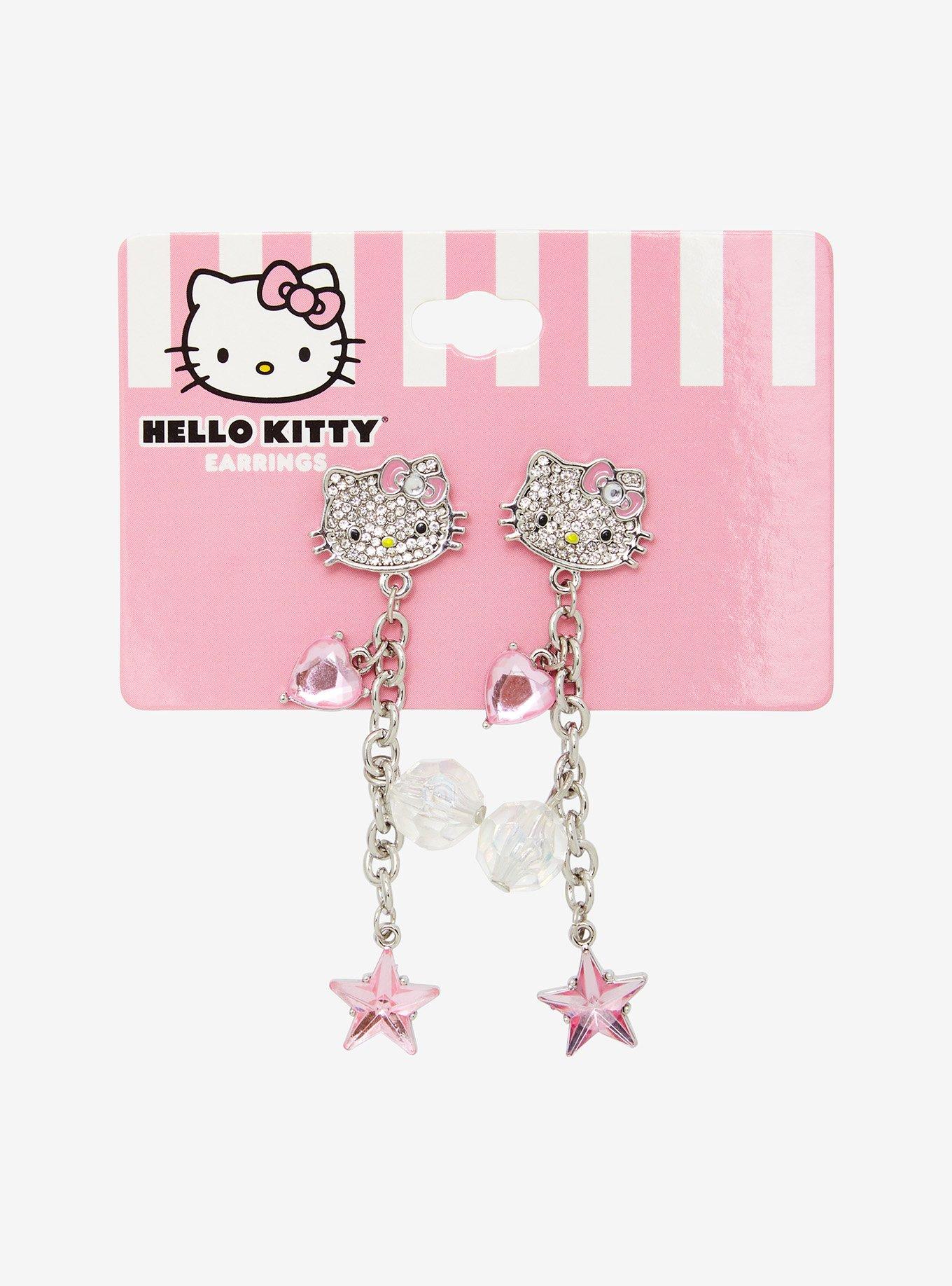 Hello Kitty Bling Drop Earrings, , alternate - view 2