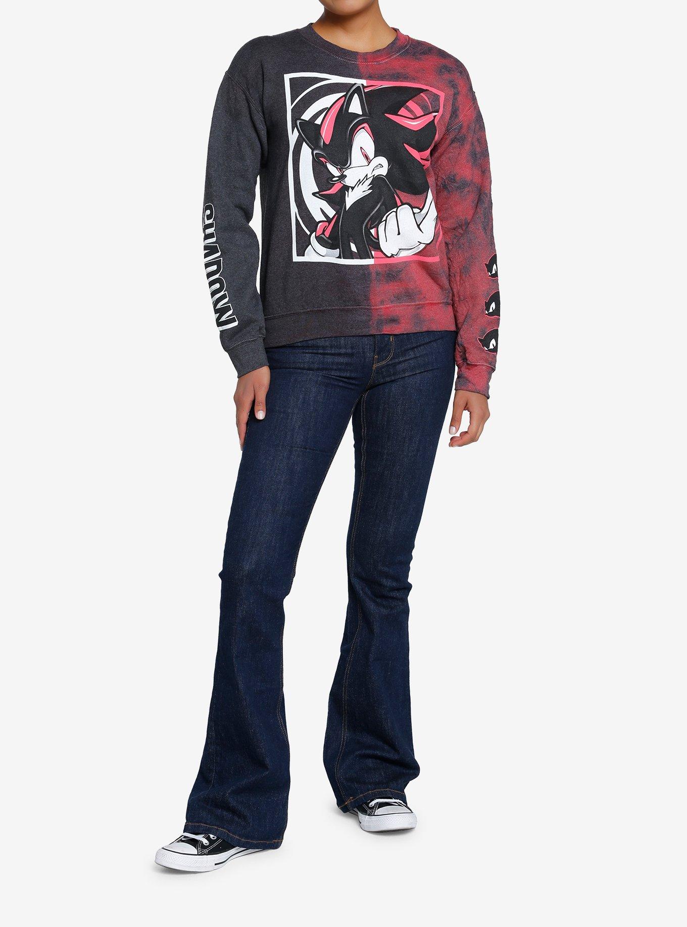 Sonic The Hedgehog Shadow Split Tie-Dye Girls Sweatshirt, MULTI, alternate