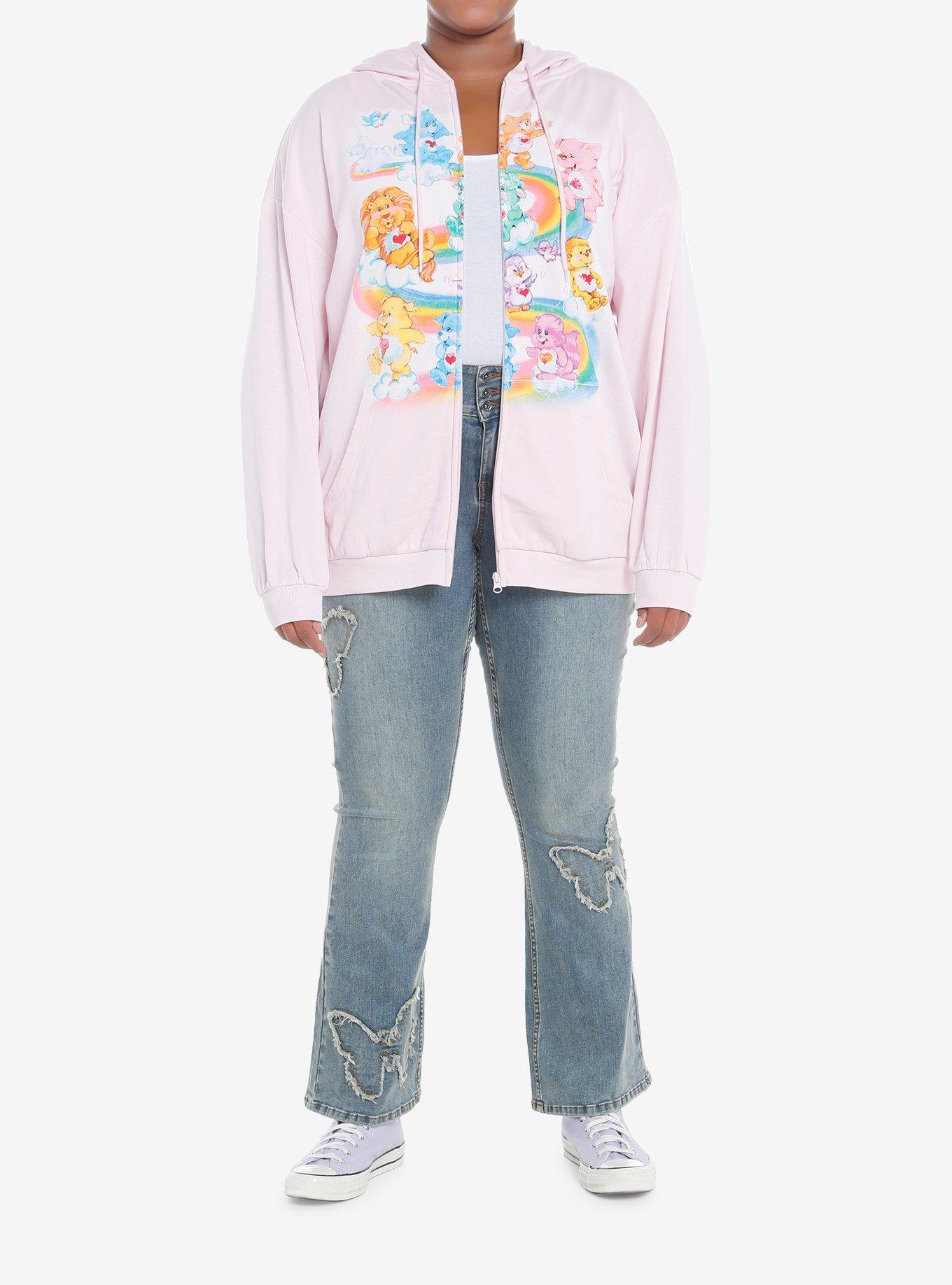 Care Bears Cousins Jumbo Graphic Pastel Girls Hoodie Plus Size, MULTI, alternate