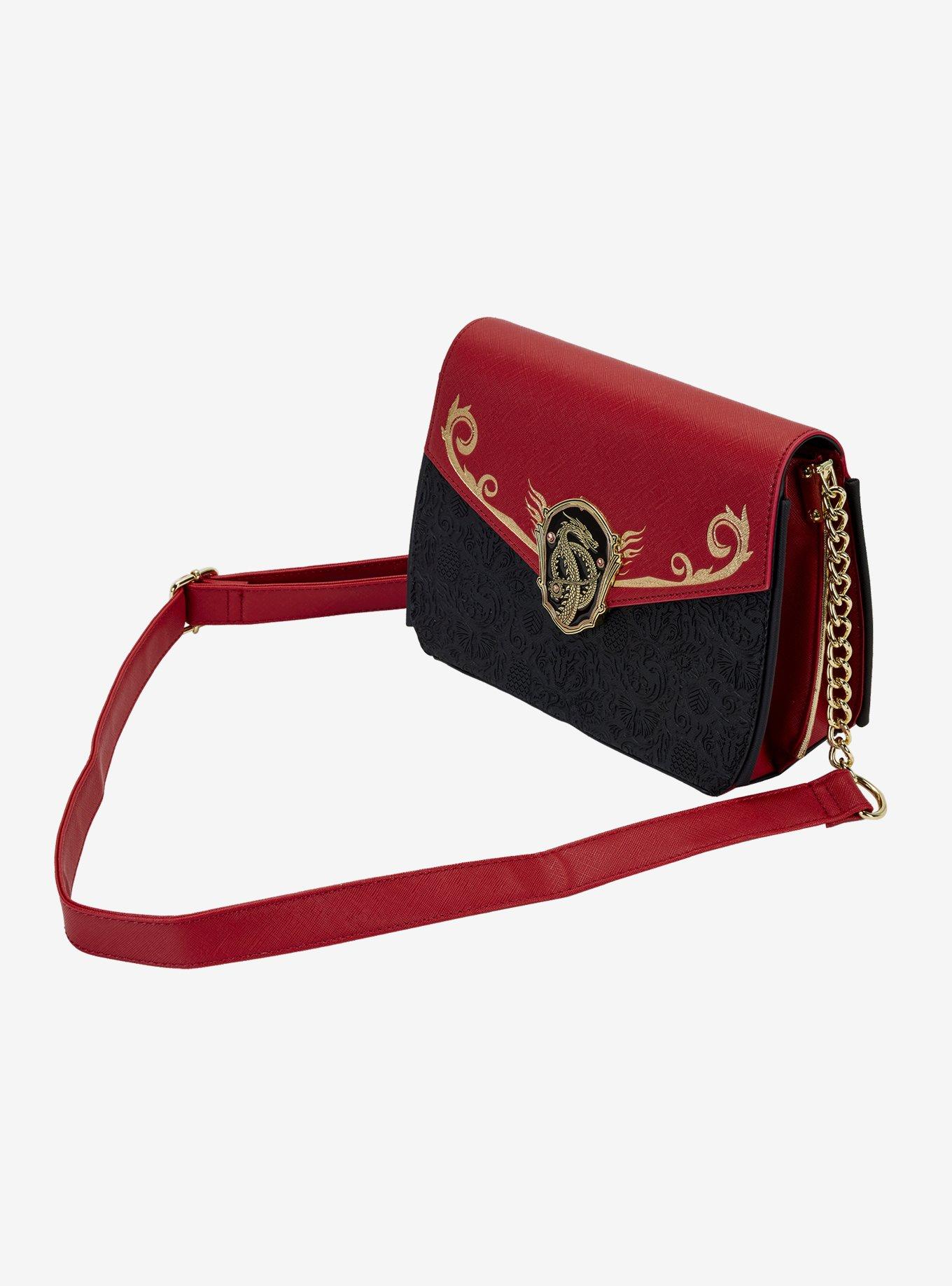 Loungefly House of the Dragon House Targaryen Crest Allover Print Crossbody Bag, , alternate
