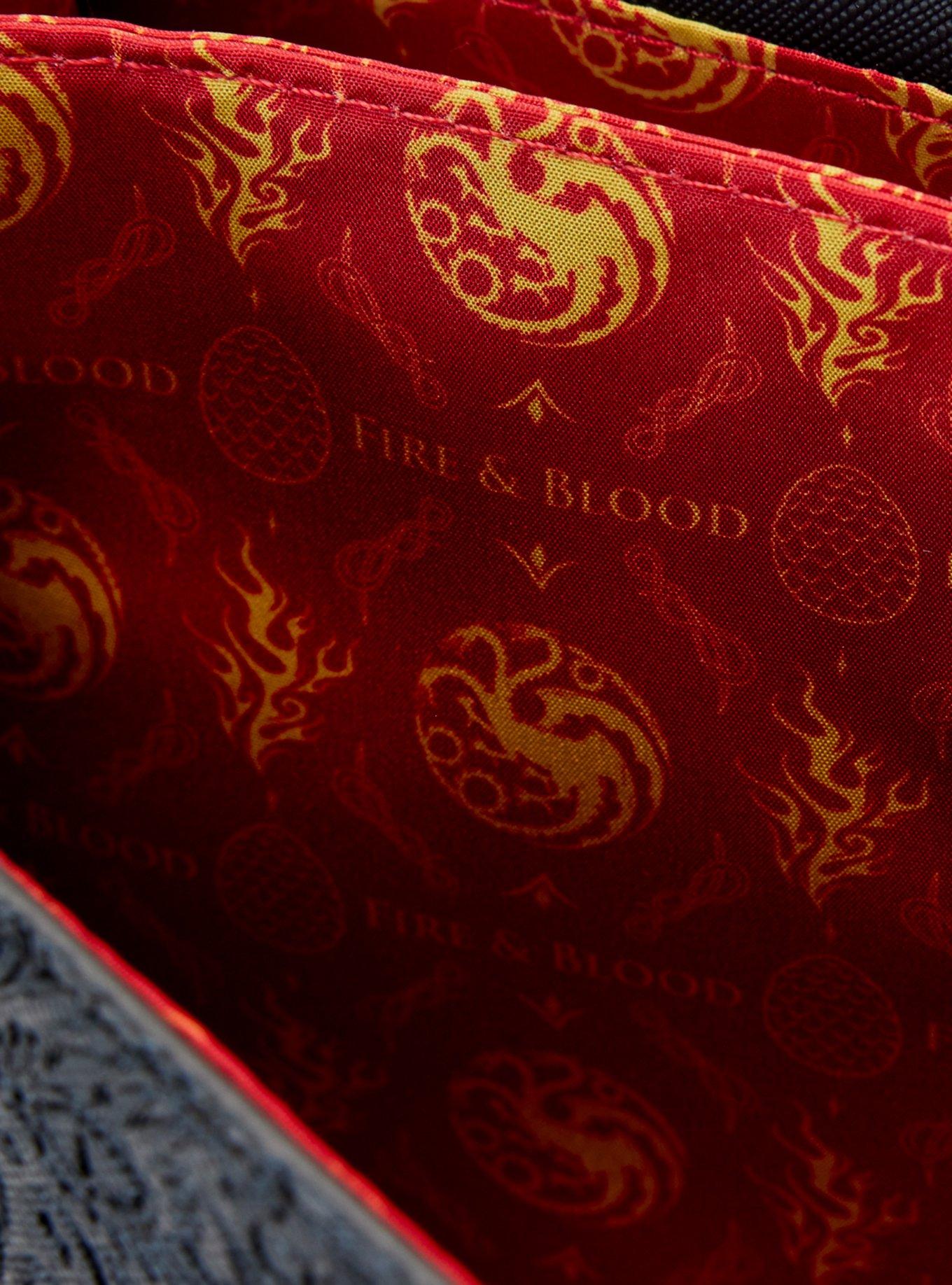 Loungefly House of the Dragon House Targaryen Crest Allover Print Crossbody Bag, , alternate