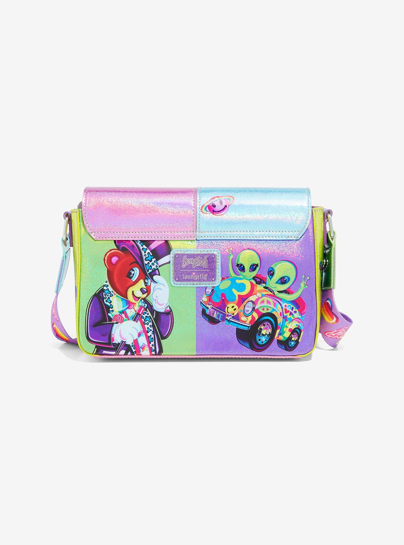 Loungefly Lisa Frank Holographic Color Block Crossbody Bag, , alternate