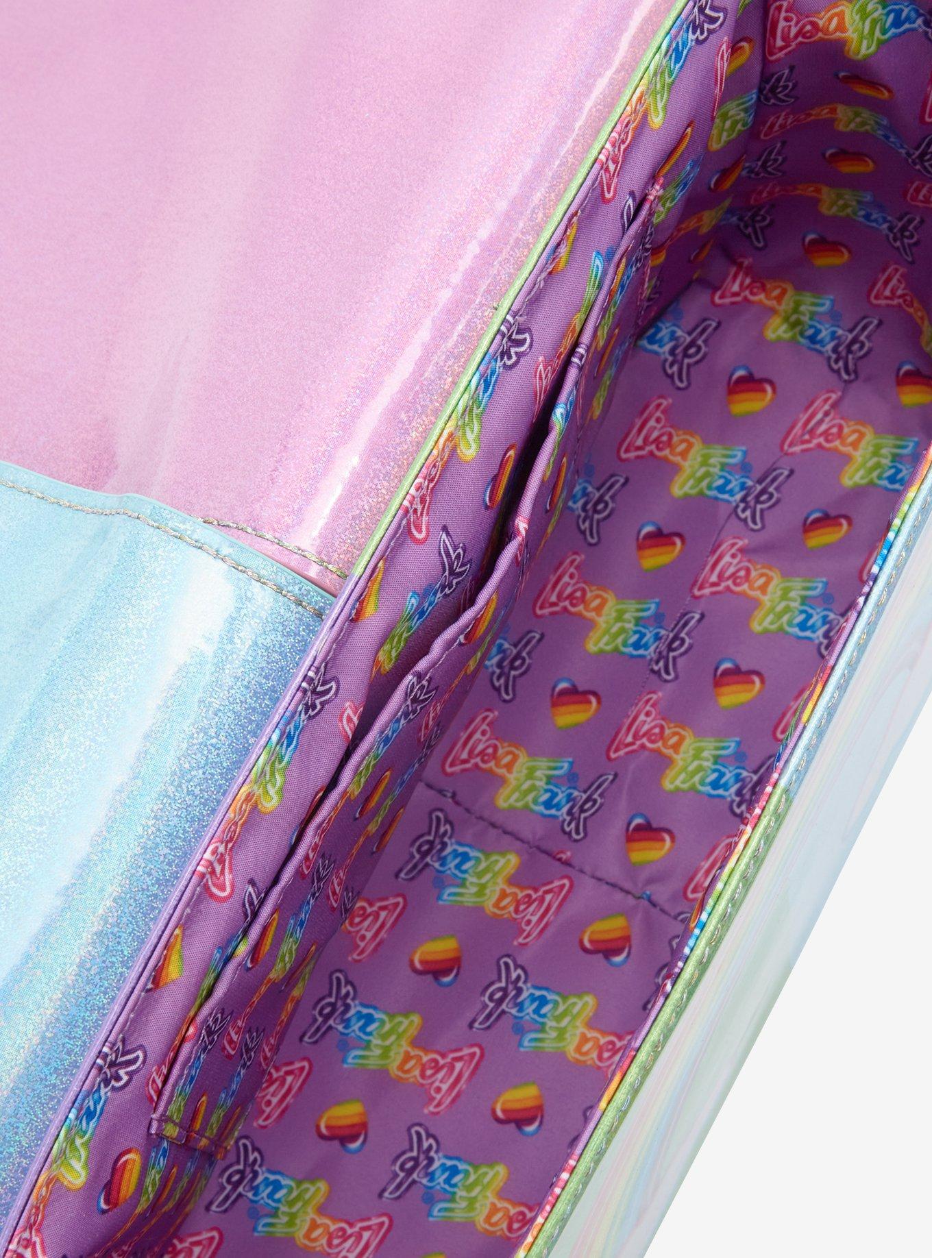 Loungefly Lisa Frank Holographic Color Block Crossbody Bag, , alternate