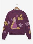 Disney Tangled Icons Zippered Women's Sweater - BoxLunch Exclusive, PURPLE, alternate