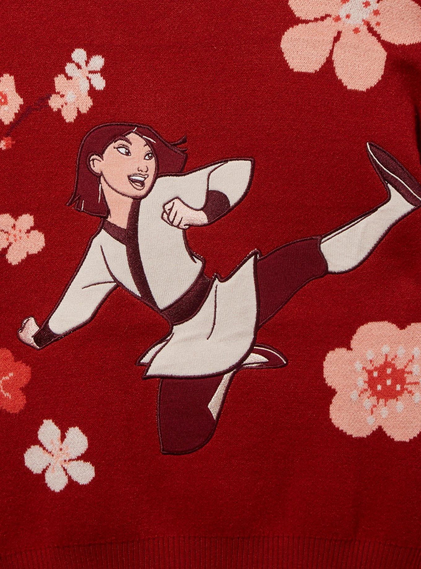 Disney Mulan Icons Zippered Women's Sweater - BoxLunch Exclusive, RED, alternate