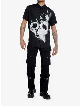 Hollow Skull Woven Button-Up, , hi-res