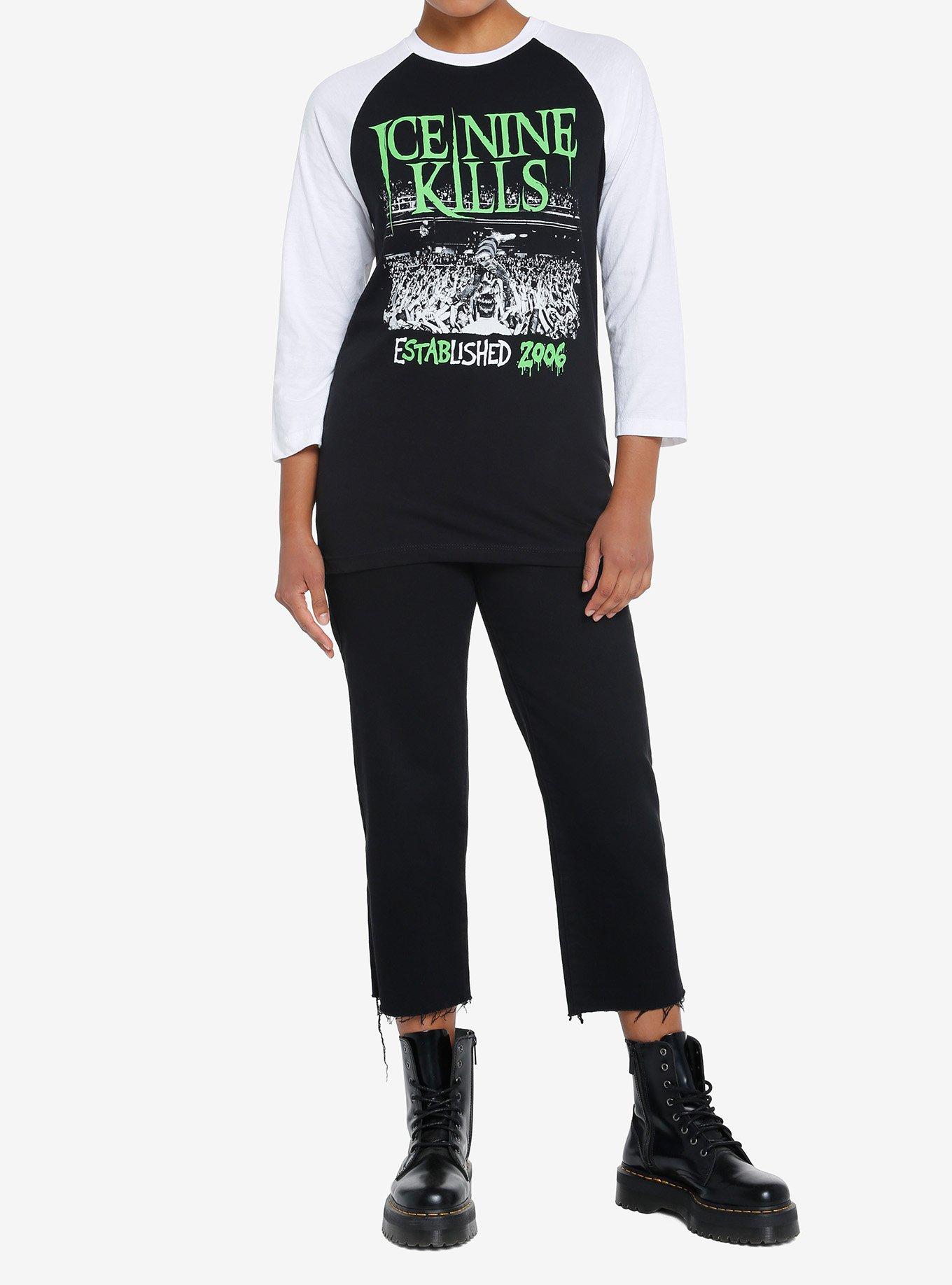 Ice Nine Kills Established 2006 Girls Raglan T-Shirt, BLACK-WHITE, alternate