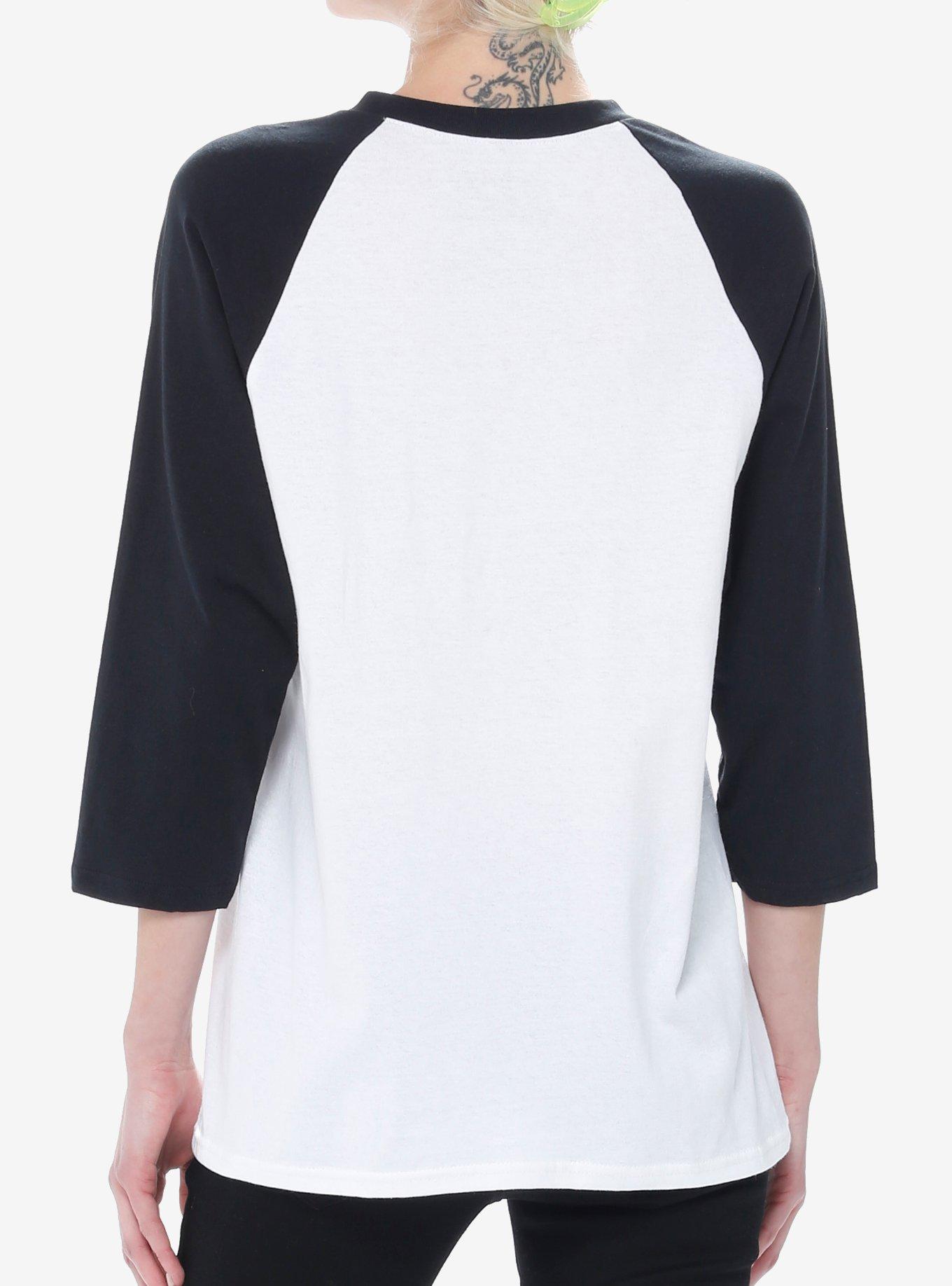 Ozzy Osbourne Winged Skull Girls Raglan T-Shirt, WHITE  BLACK, alternate