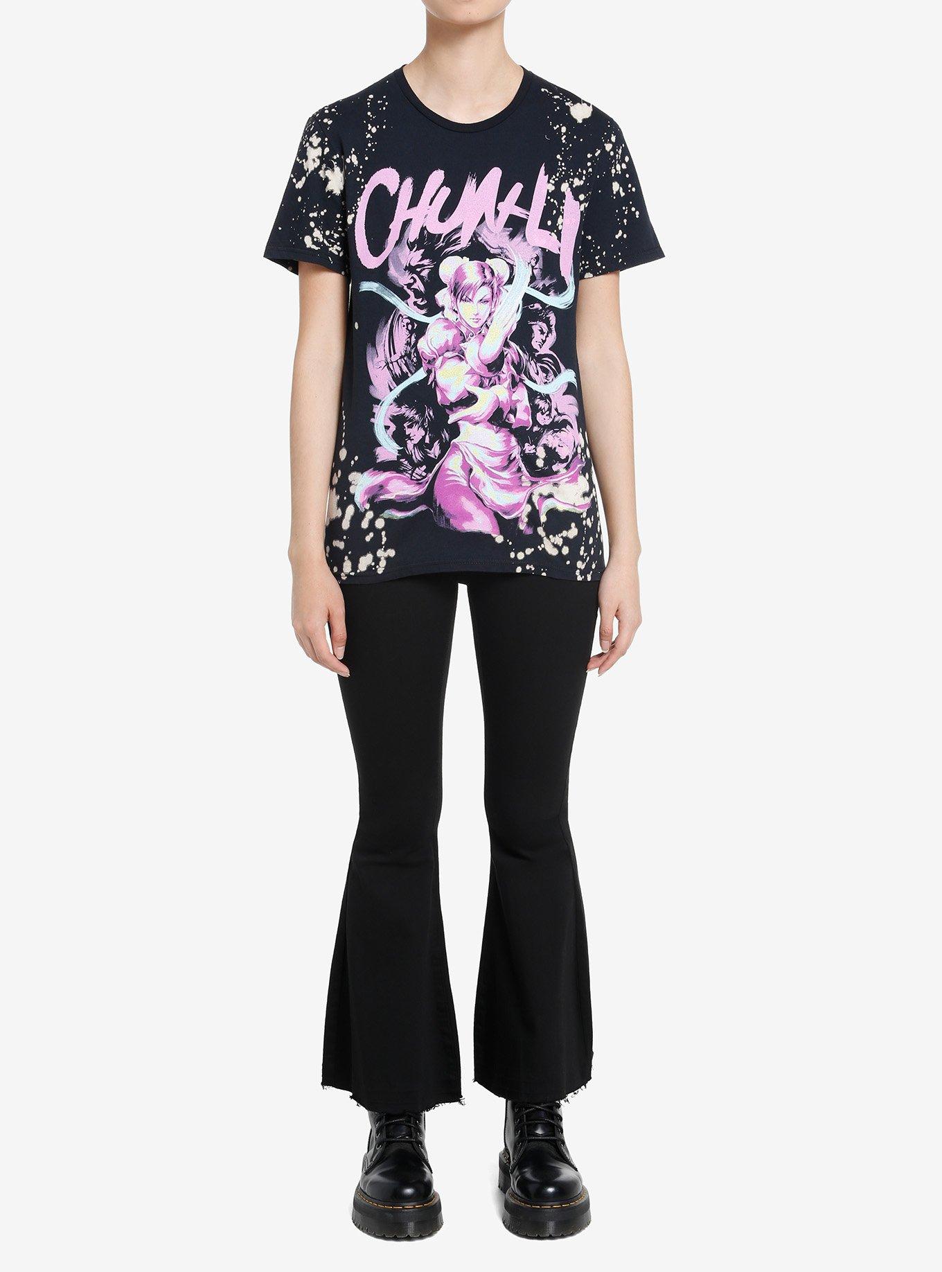 Street Fighter Chun-Li Acid Wash Boyfriend Fit Girls T-Shirt, MULTI, alternate