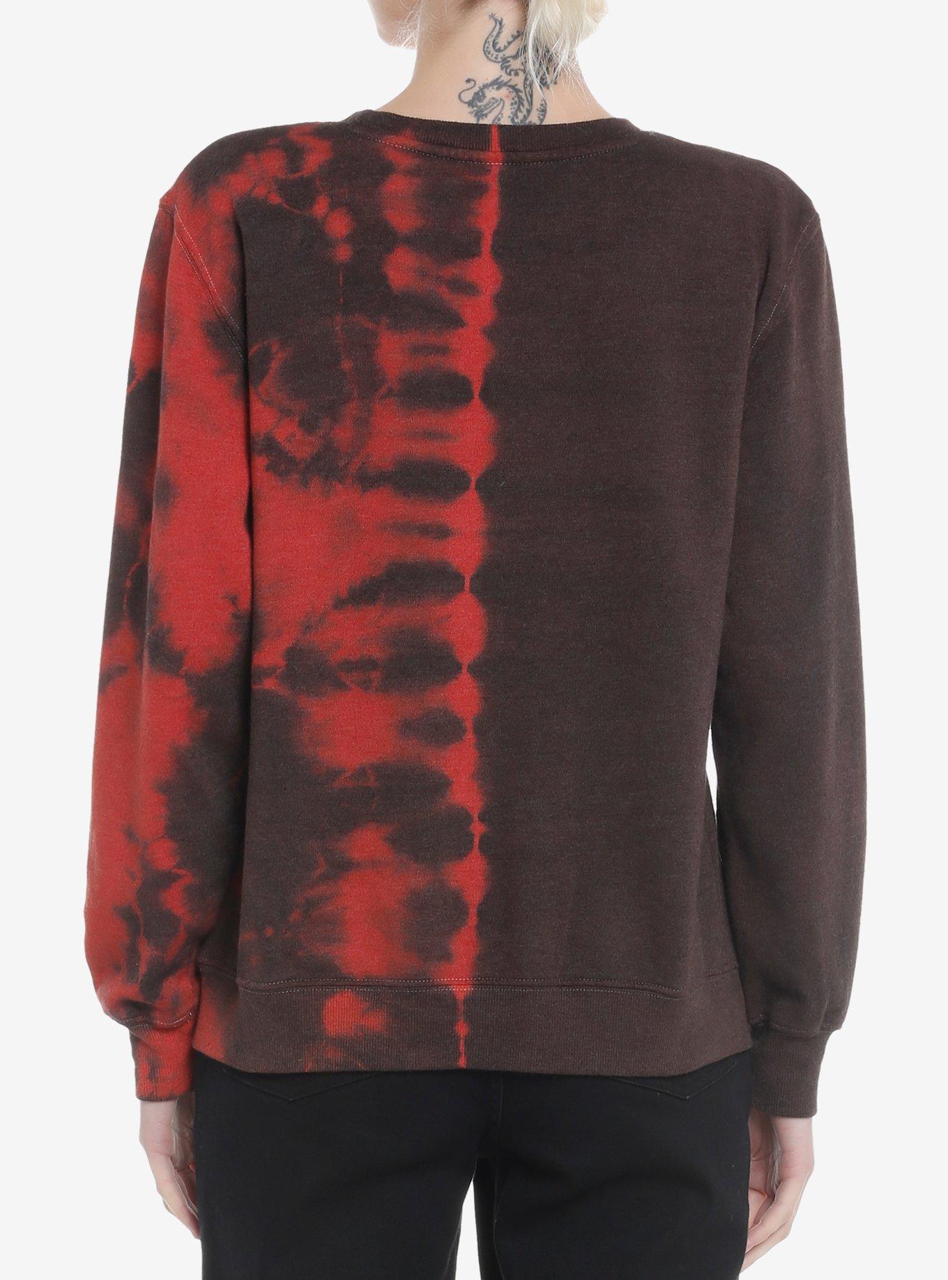 Naruto Shippuden Itachi Eyes Red Tie-Dye Girls Sweatshirt, BLACK, alternate