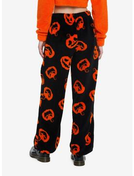 Orange Pumpkin Girls Fuzzy Pajama Pants, , hi-res