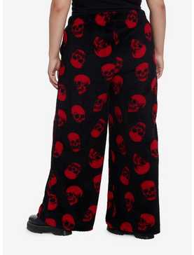 Social Collision Red Skulls Sherpa Girls Lounge Pants Plus Size, , hi-res