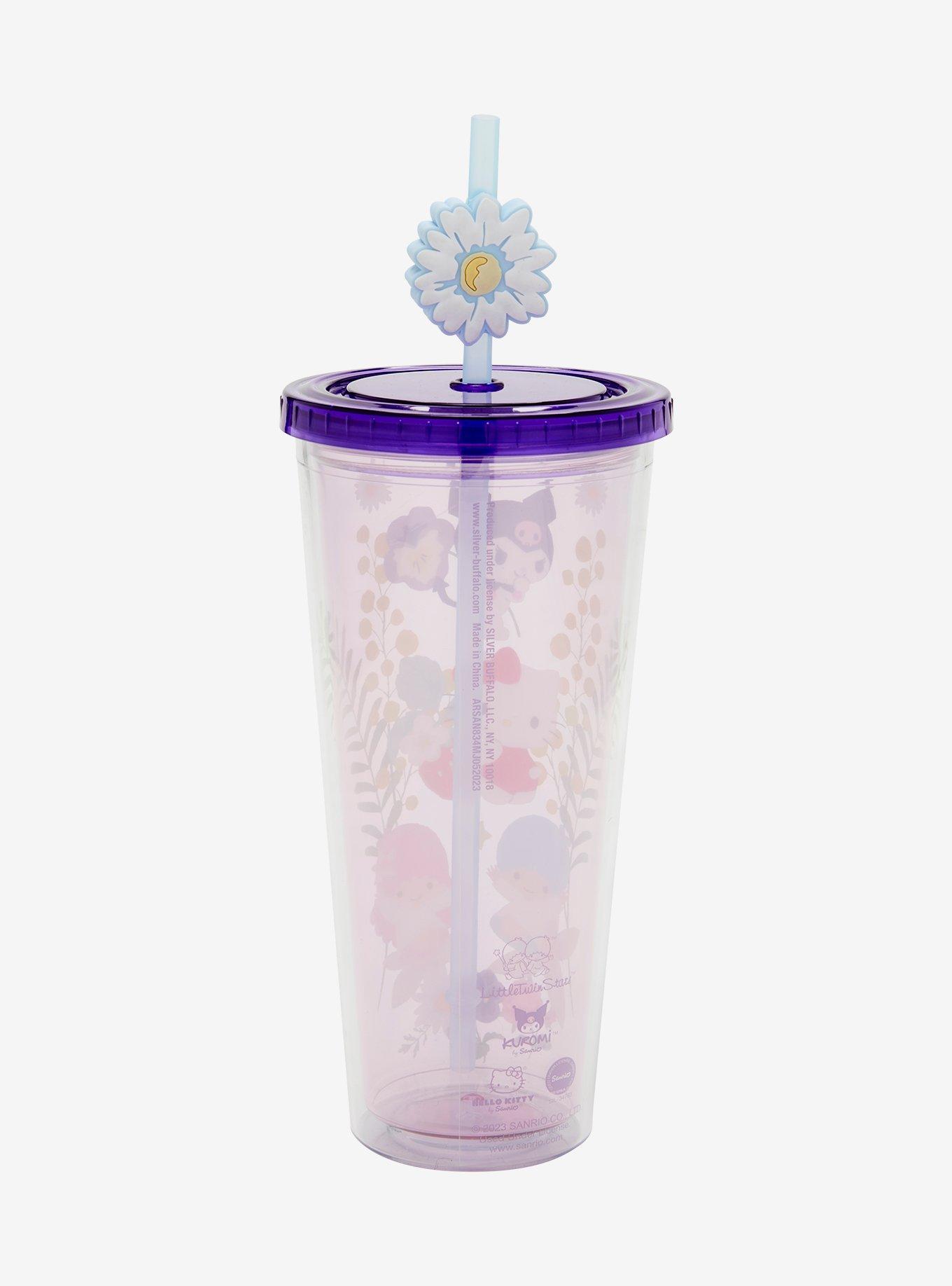 Sanrio Hello Kitty and Friends Floral Allover Print Carnival Cup with Straw Charm