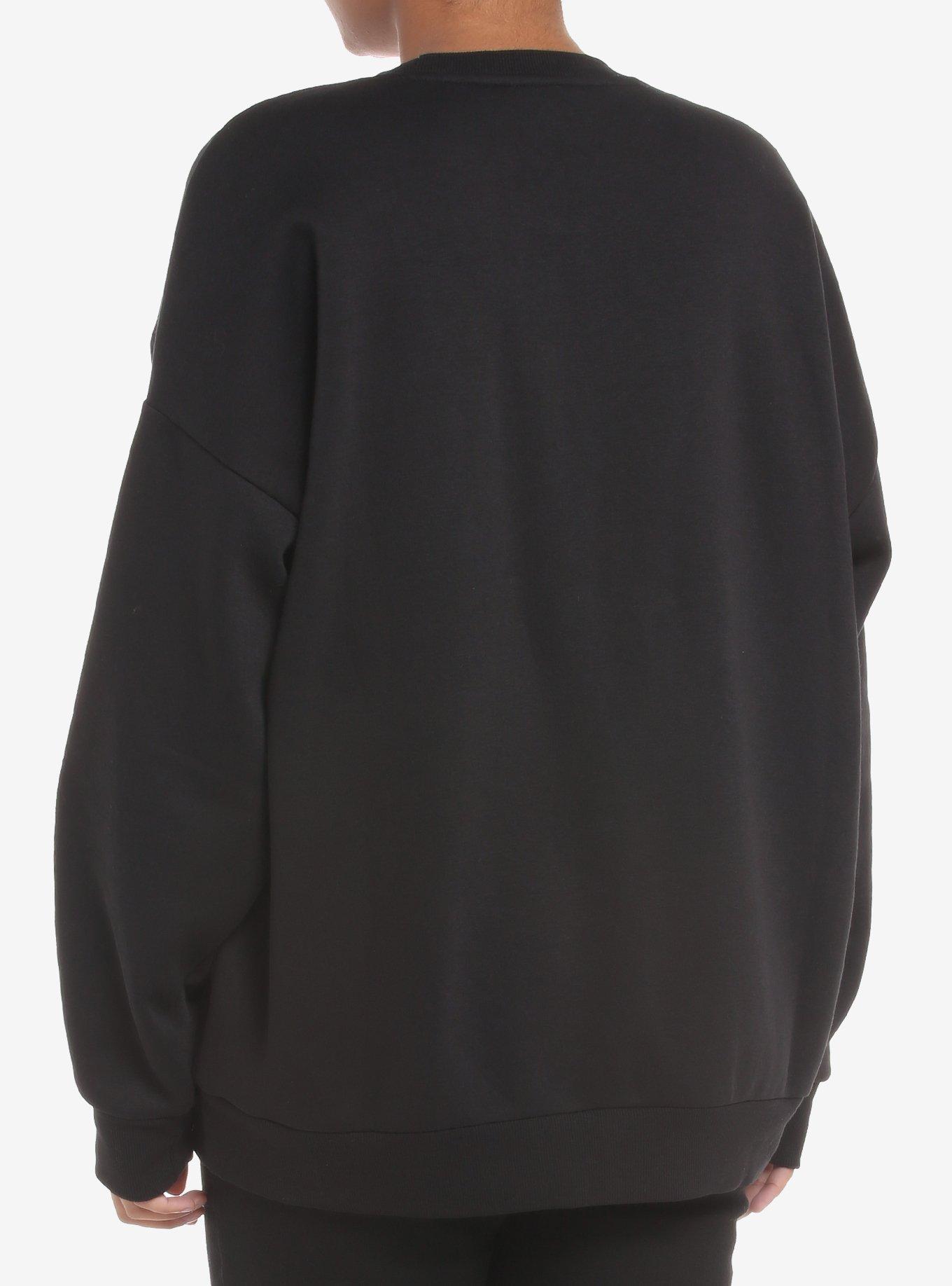 Harry Potter Deathly Hallows Puffed Ink Girls Oversized Sweatshirt, WHITE, alternate