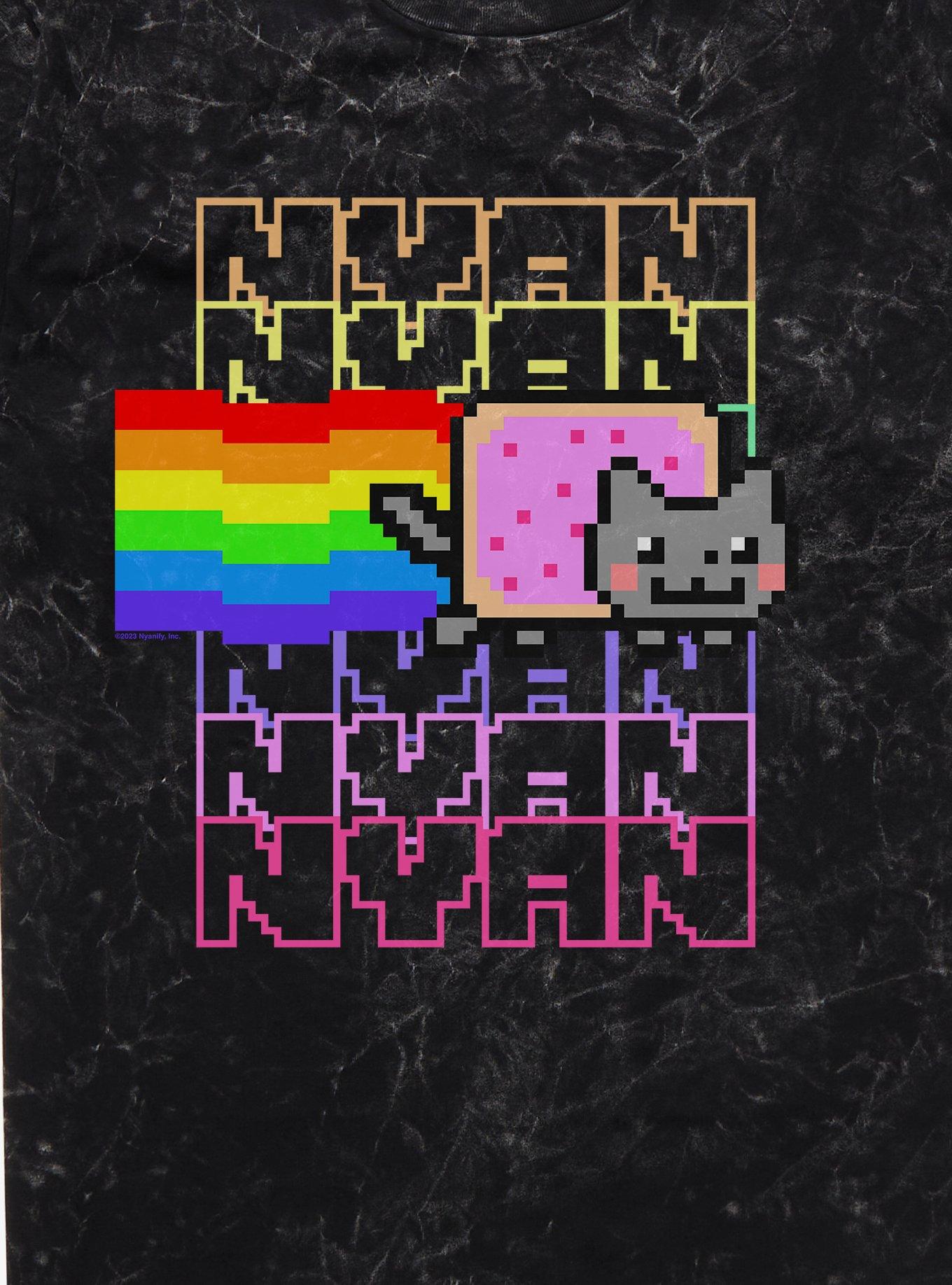 Nyan Cat Rainbow Mineral Wash T-Shirt, , hi-res