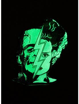 Universal Monsters Frankenstein & Bride Split Glow-In-The-Dark Enamel Pin, , hi-res