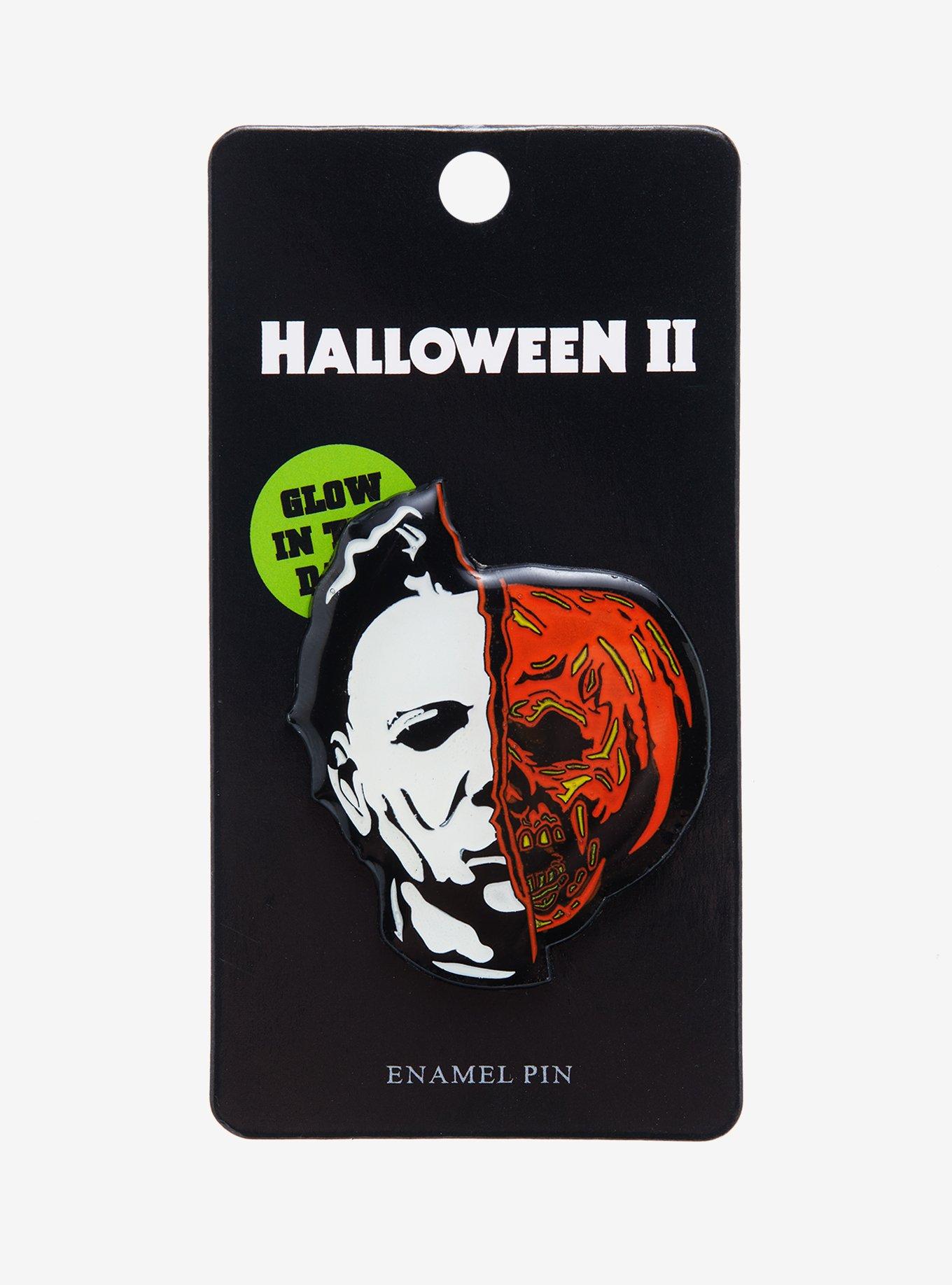 Halloween II Michael Pumpkin Split Glow-In-The-Dark Enamel Pin, , alternate