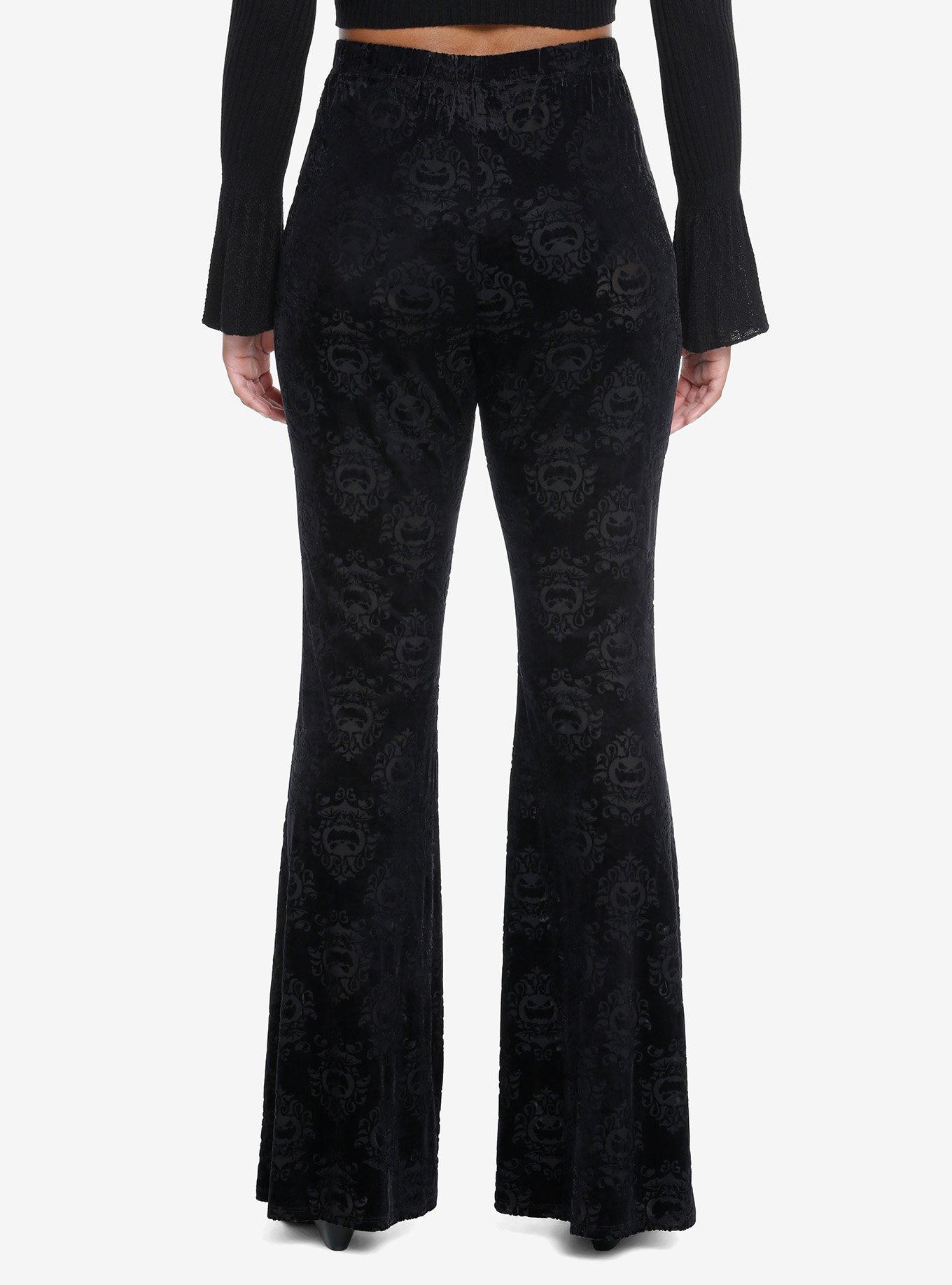 Translucent Damask Velvet Flare Leggings