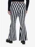 Cosmic Aura Black & White Stripe Girls Flare Pants Plus Size, STRIPE - WHITE, alternate