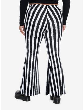 Cosmic Aura Black & White Stripe Girls Flare Pants Plus Size, , hi-res
