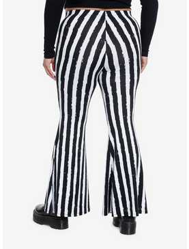 Cosmic Aura Black & White Stripe Girls Flare Pants Plus Size, , hi-res