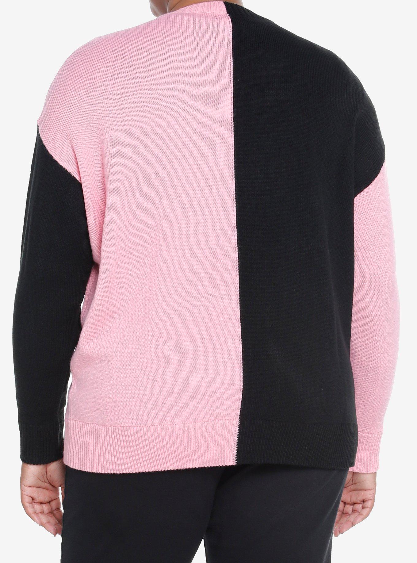 Sweet Society Pink & Black Split Pumpkin Cardigan Plus Size, MULTI, alternate