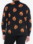 Social Collision Black & Orange Pumpkin Cardigan Plus Size, MULTI, alternate