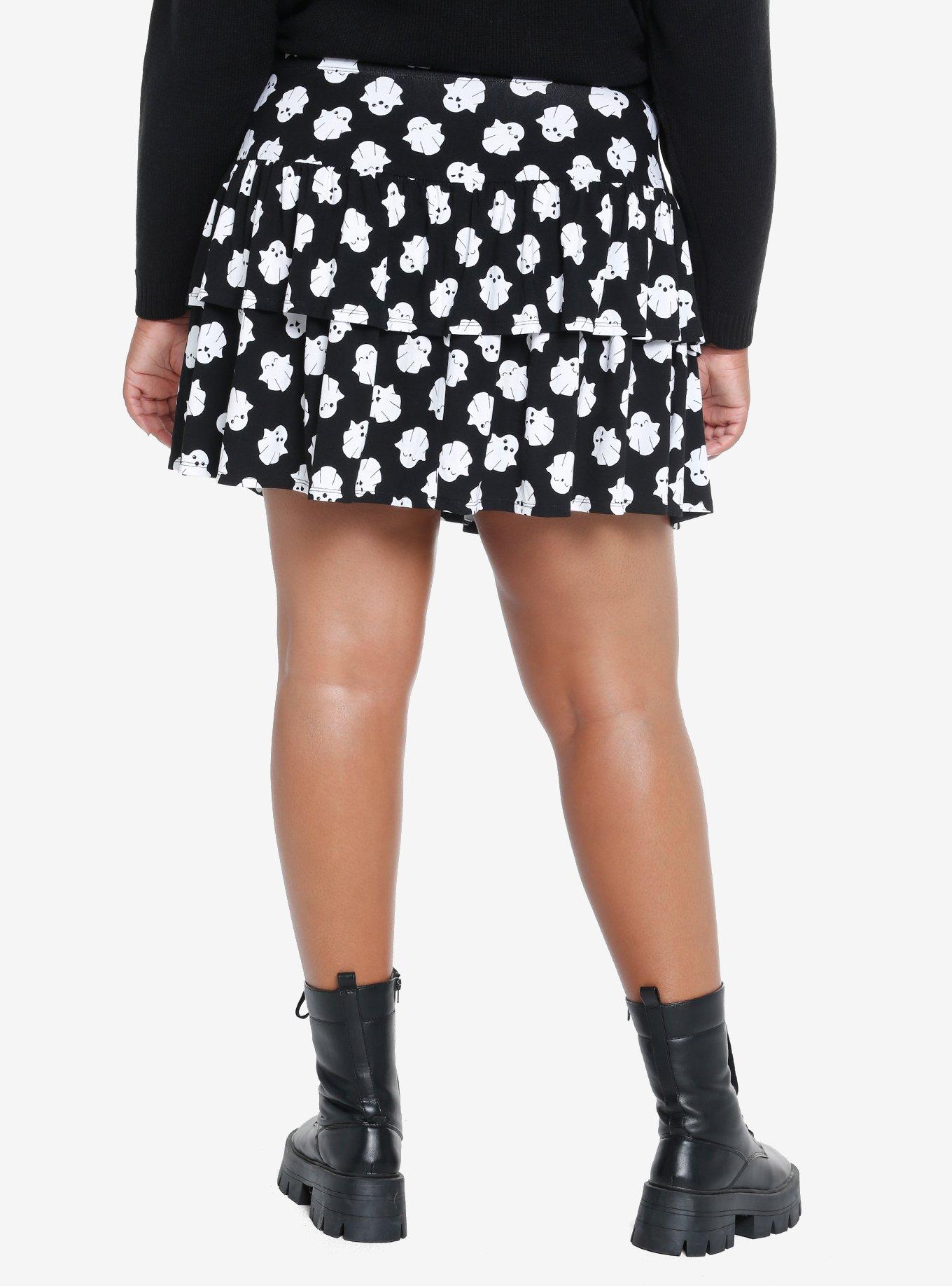 Sweet Society Kawaii Ghost Tiered Skirt Plus Size, MULTI, alternate