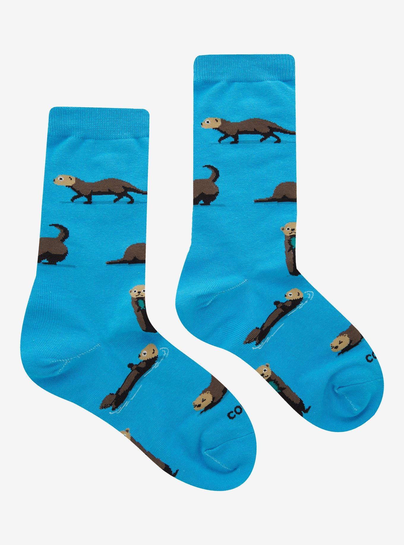 Cool Socks Sea Otter Allover Print Crew Socks, , alternate