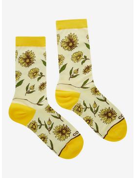 Cool Socks Sunflowers Allover Print Crew Socks, , hi-res