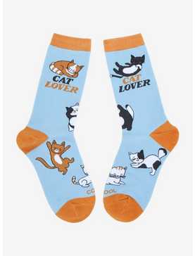 Cool Socks Cat Lover Allover Print Crew Socks, , hi-res