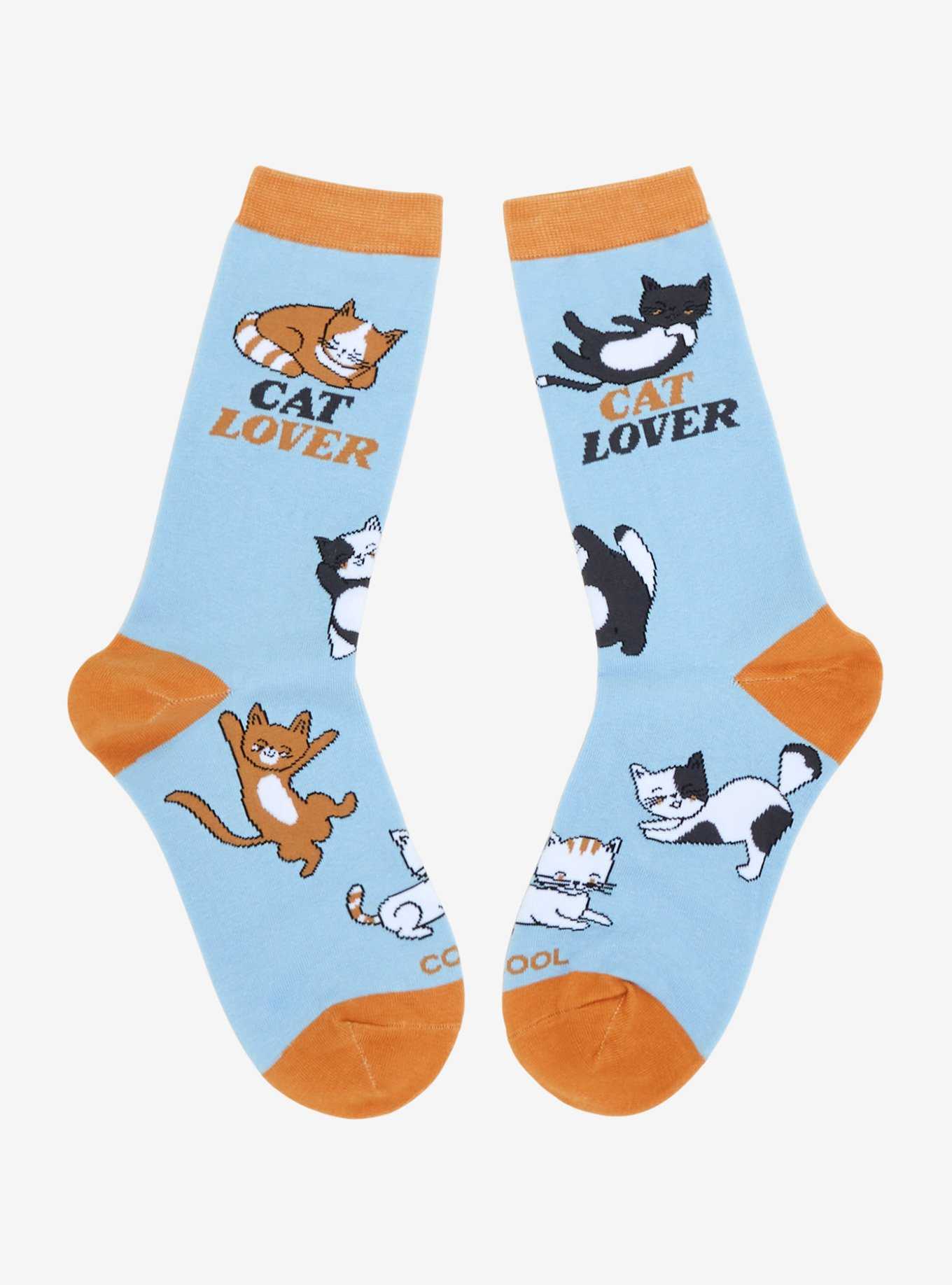Cool Socks Cat Lover Allover Print Crew Socks, , hi-res