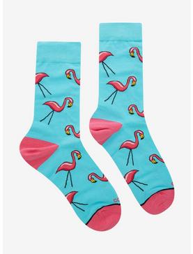 Cool Socks Lawn Flamingo Allover Print Crew Socks, , hi-res