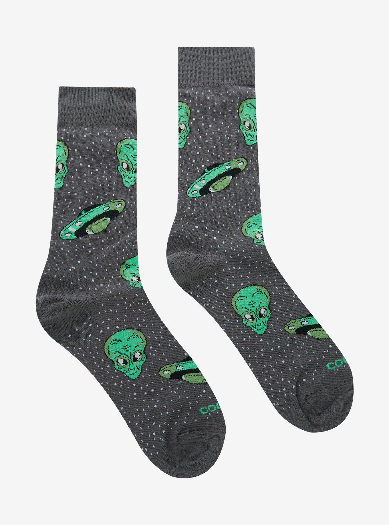 Cool Socks Alien Allover Print Crew Socks, , hi-res