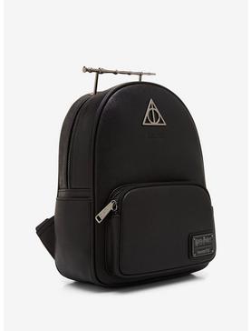 Loungefly Harry Potter Deathly Hallows Elder Want Black Glitter Mini Backpack - BoxLunch Exclusive, , hi-res