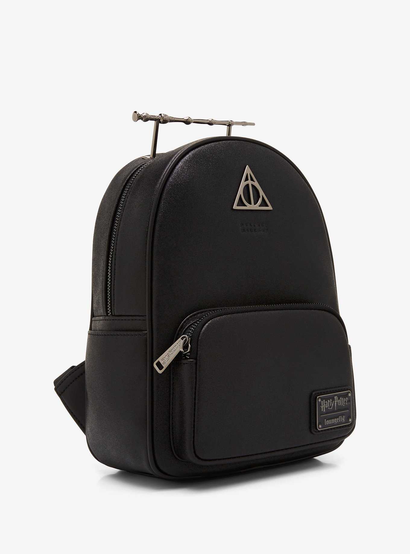 Loungefly Harry Potter Deathly Hallows Elder Wand Black Glitter Mini Backpack - BoxLunch Exclusive, , hi-res