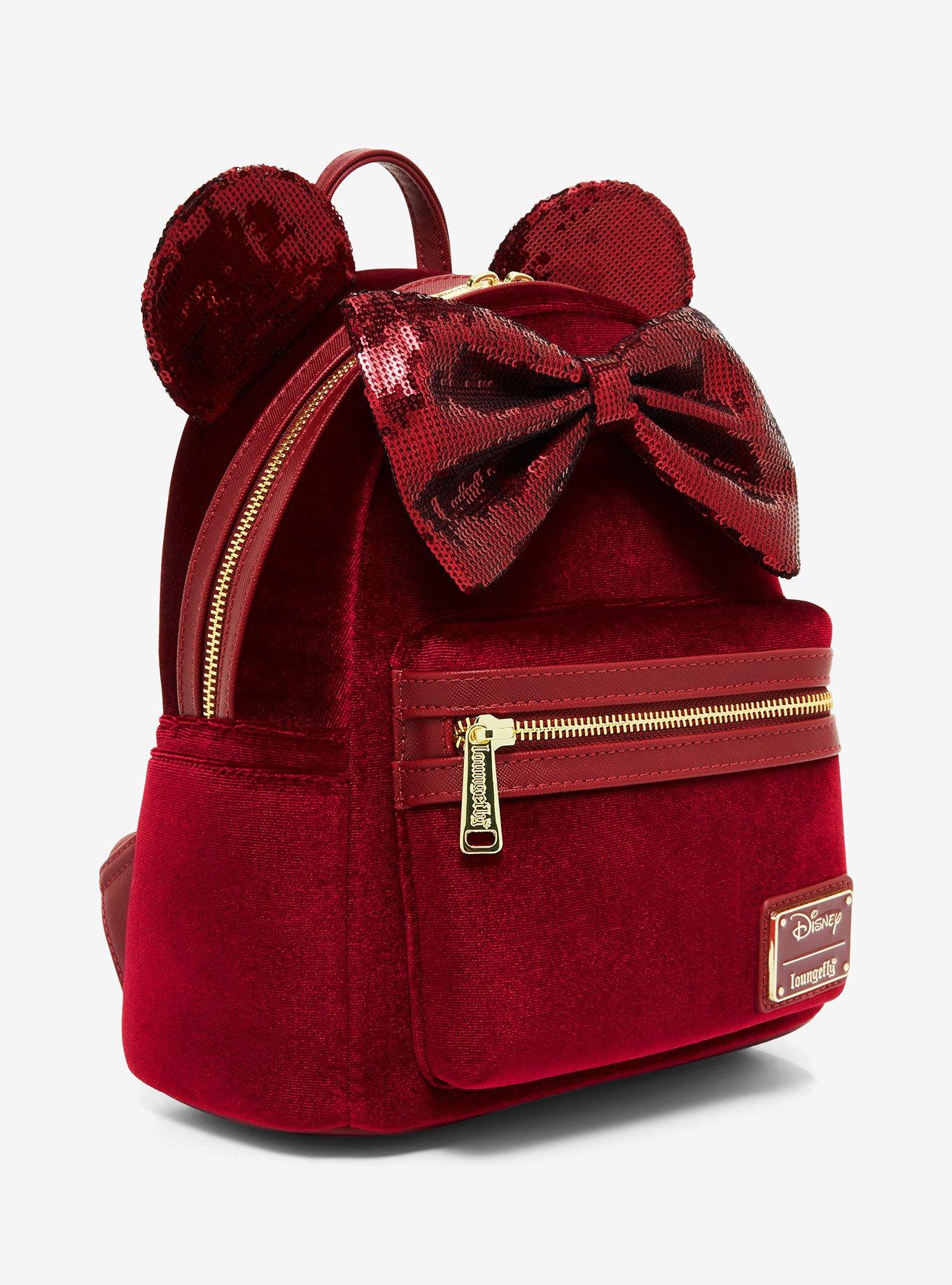 Loungefly Disney Minnie Mouse Velvet Sequined Ears Mini Backpack - BoxLunch Exclusive, , alternate