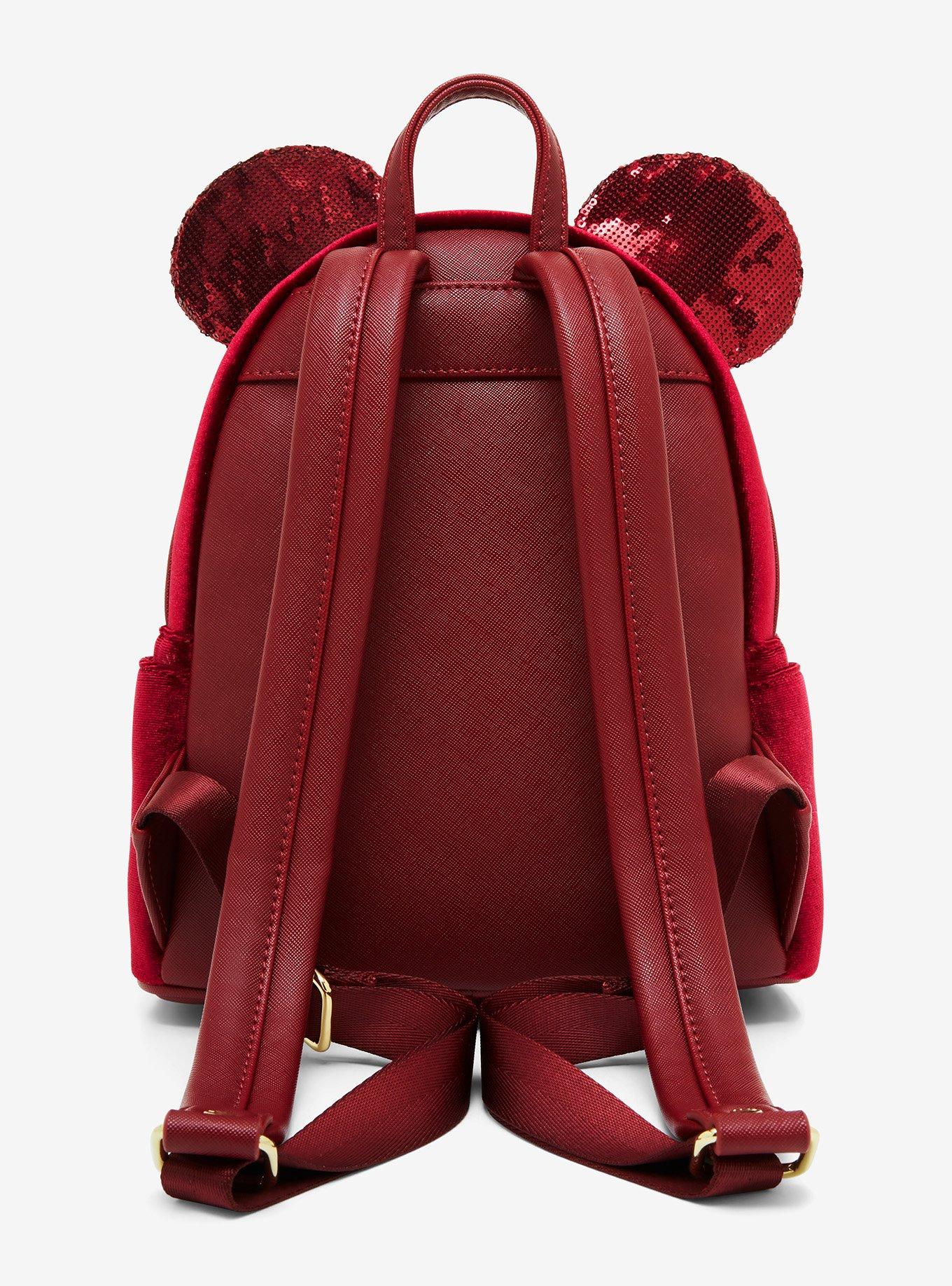 Loungefly Disney Minnie Mouse Velvet Sequined Ears Mini Backpack - BoxLunch Exclusive, , alternate
