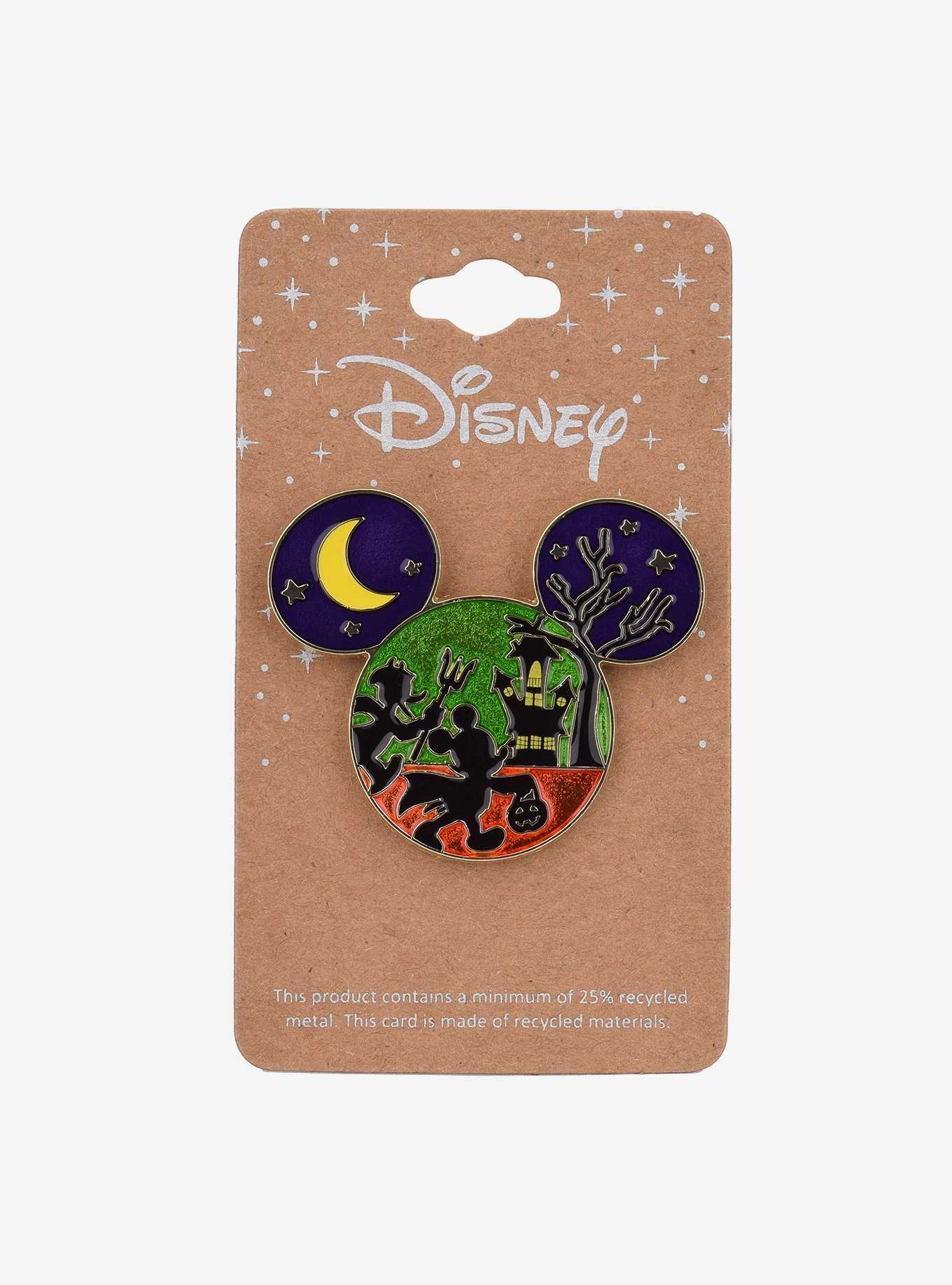 Disney Mickey Mouse Silhouette Trick-or-Treat Scene Enamel Pin - BoxLunch Exclusive, , hi-res