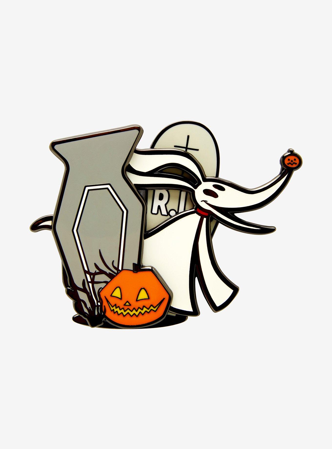 Loungefly The Nightmare Before Christmas 30th Anniversary Zero Gravestone Sliding Glow-in-the-Dark Limited Edition Enamel Pin - BoxLunch Exclusive, , hi-res