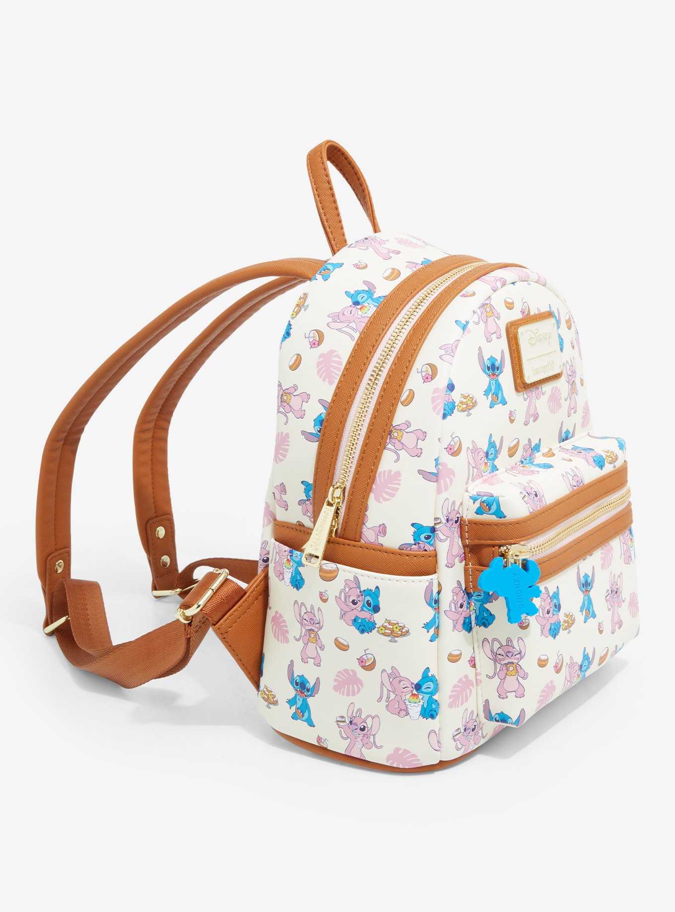Loungefly Disney Lilo & Stitch: The Series Angel & Stitch Snacks Allover Print Mini Backpack - BoxLunch Exclusive, , hi-res