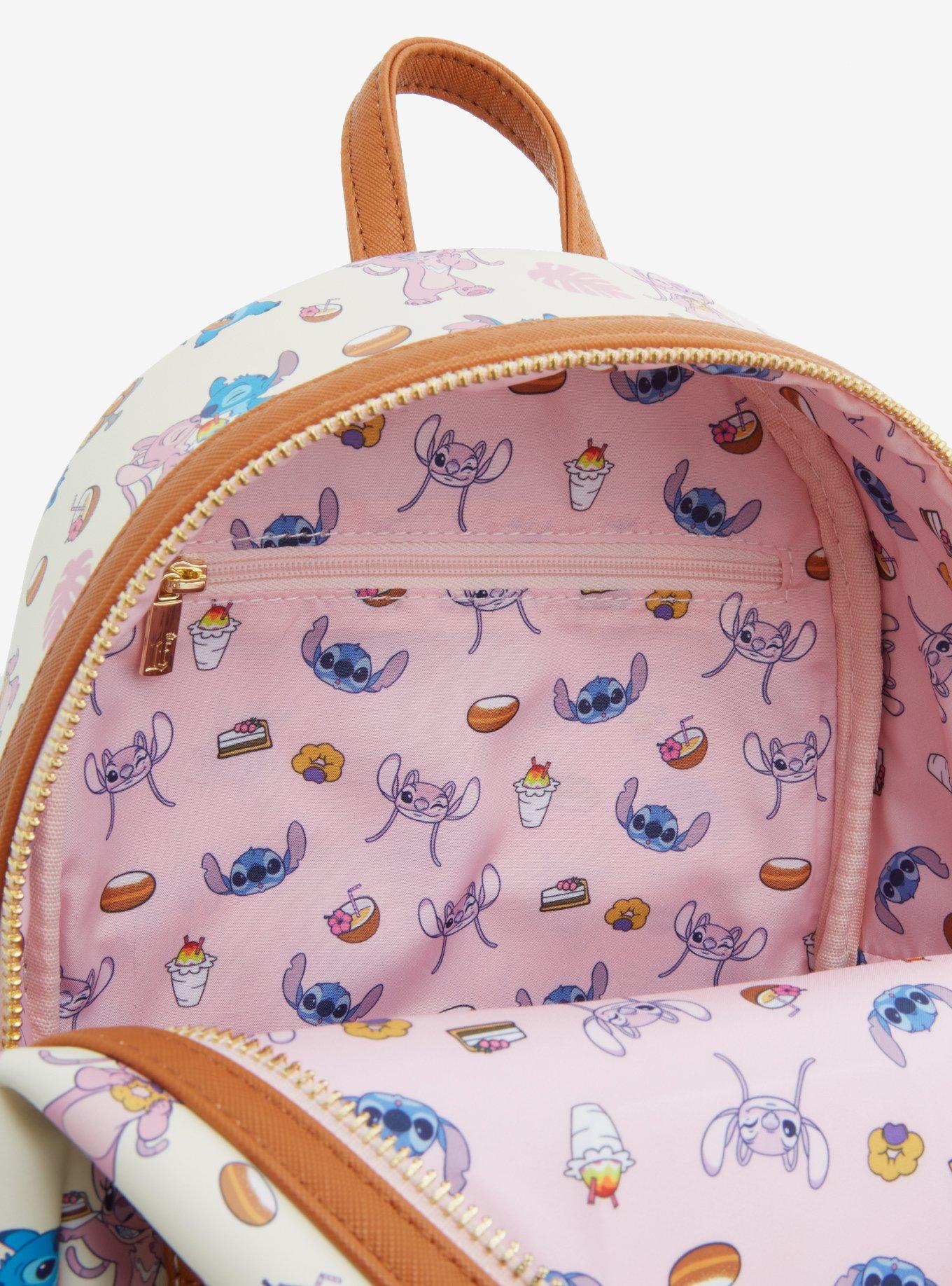 Loungefly Disney Lilo & Stitch: The Series Angel & Stitch Snacks Allover Print Mini Backpack - BoxLunch Exclusive, , alternate