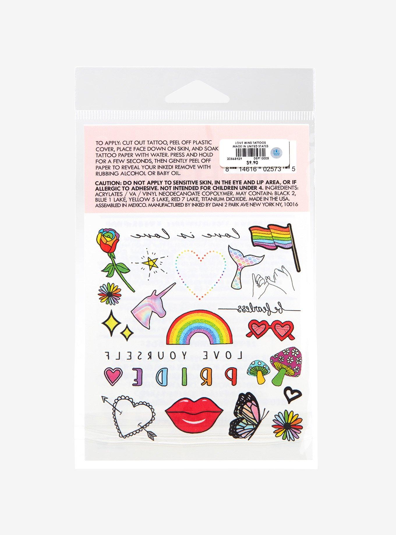 Rainbow Pride Temporary Tattoos, , alternate